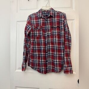 American Rag Red and Blue Plaid Men's Shirt